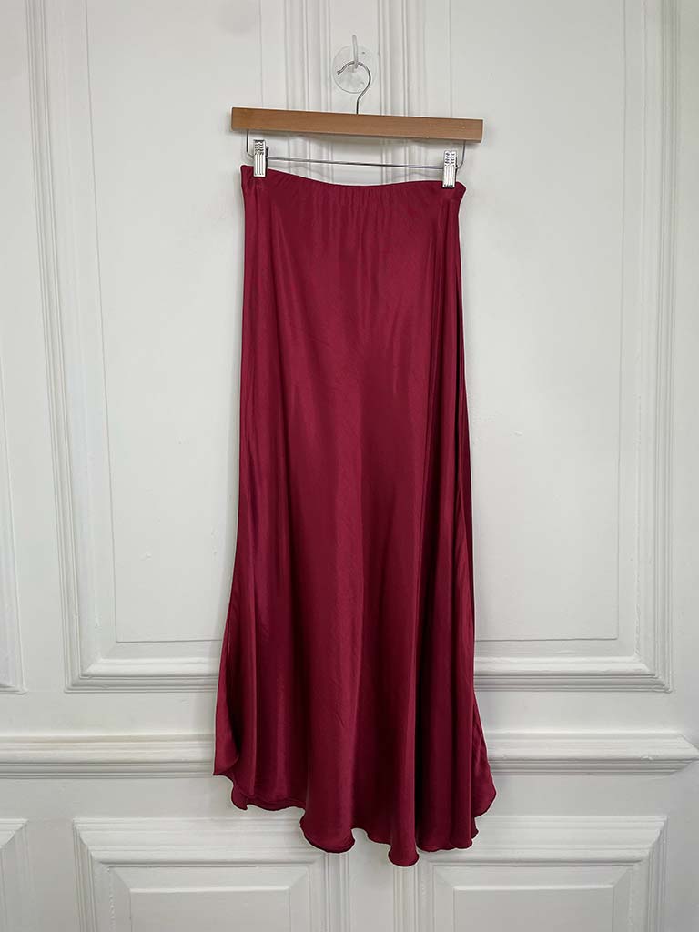 Silk Mix Skirt - Claret