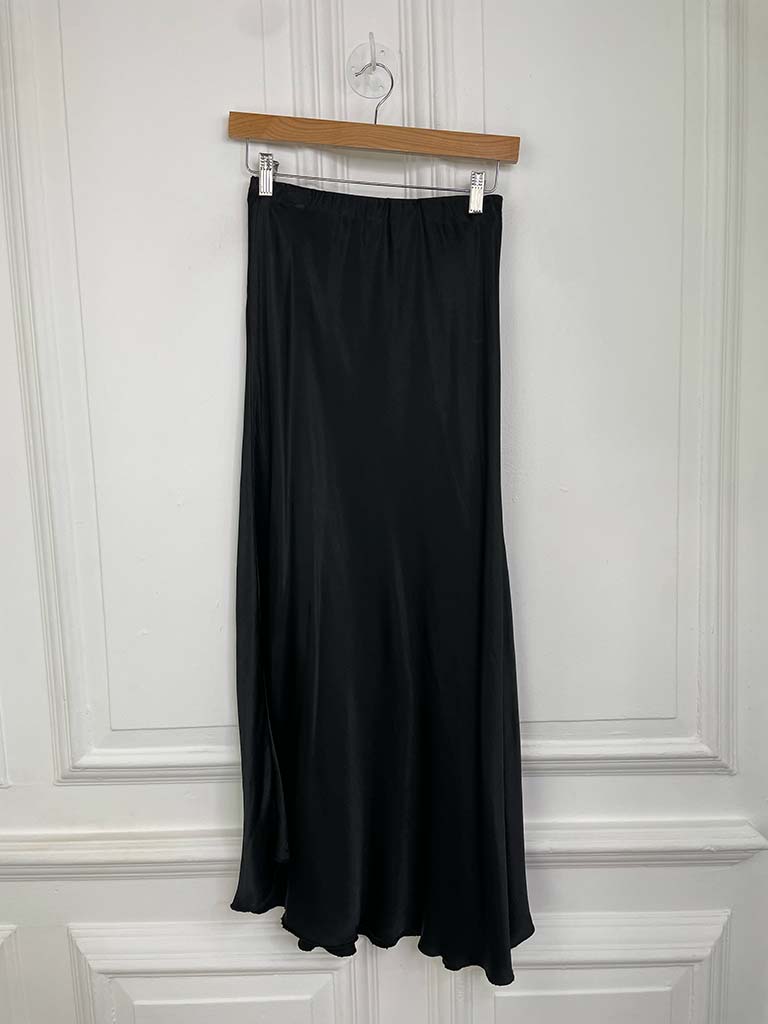 Silk Mix Skirt - Black