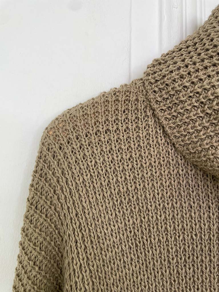 Chunky Weave Roll Neck Tunic - Mushroom