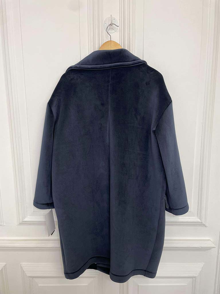 Luxe Double Breasted Coat - Navy