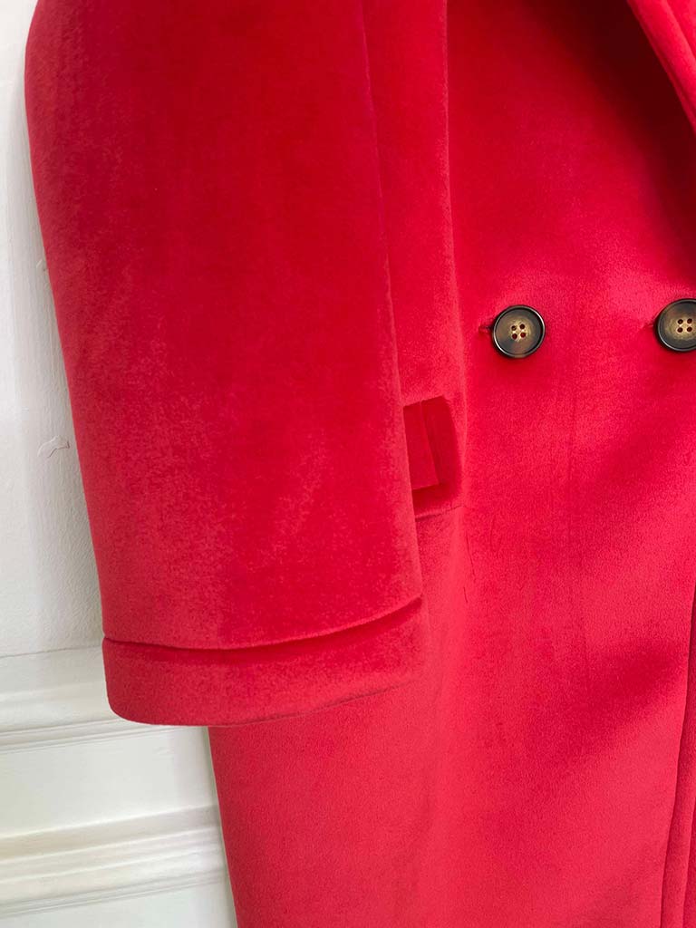 Luxe Double Breasted Coat - Ruby Red