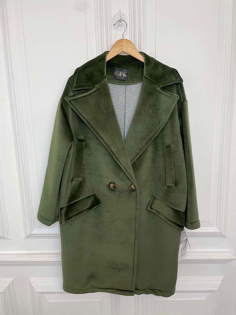 Luxe Double Breasted Coat - Moss