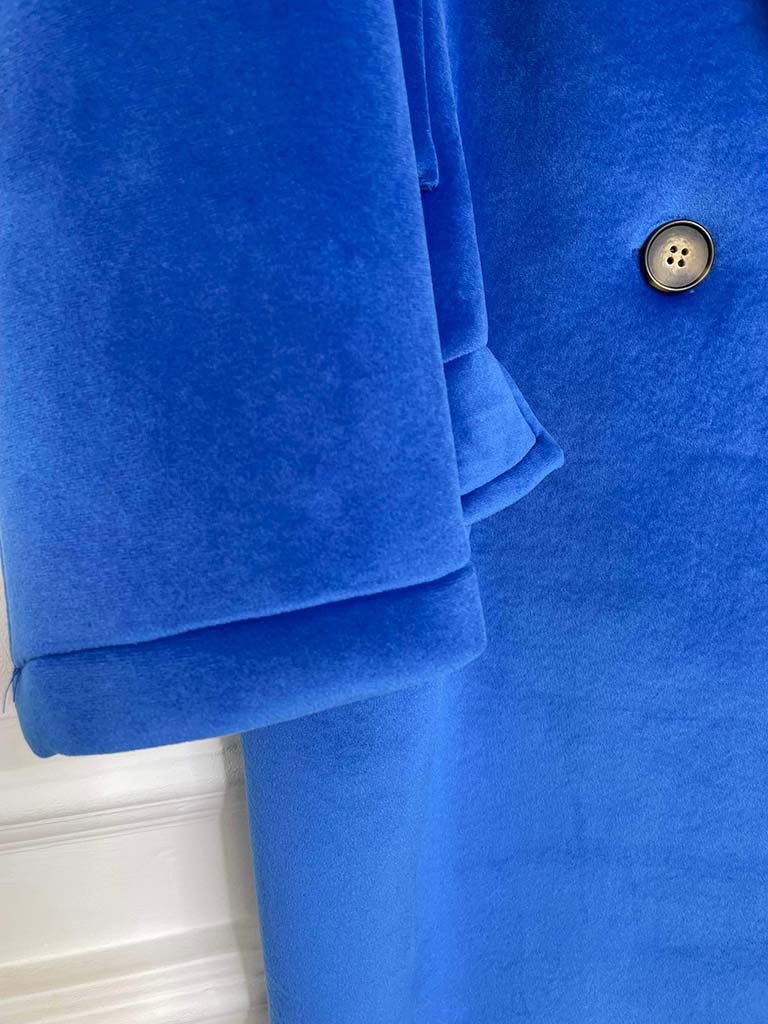 Luxe Double Breasted Coat - Electric Blue