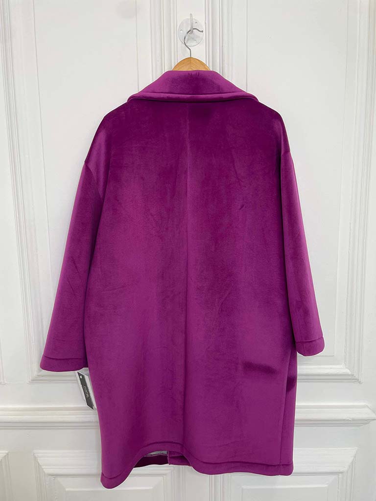 Luxe Double Breasted Coat - Grape