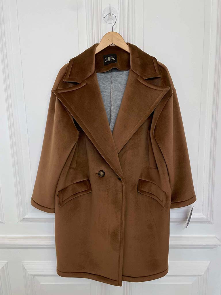 Luxe Double Breasted Coat - Toffee