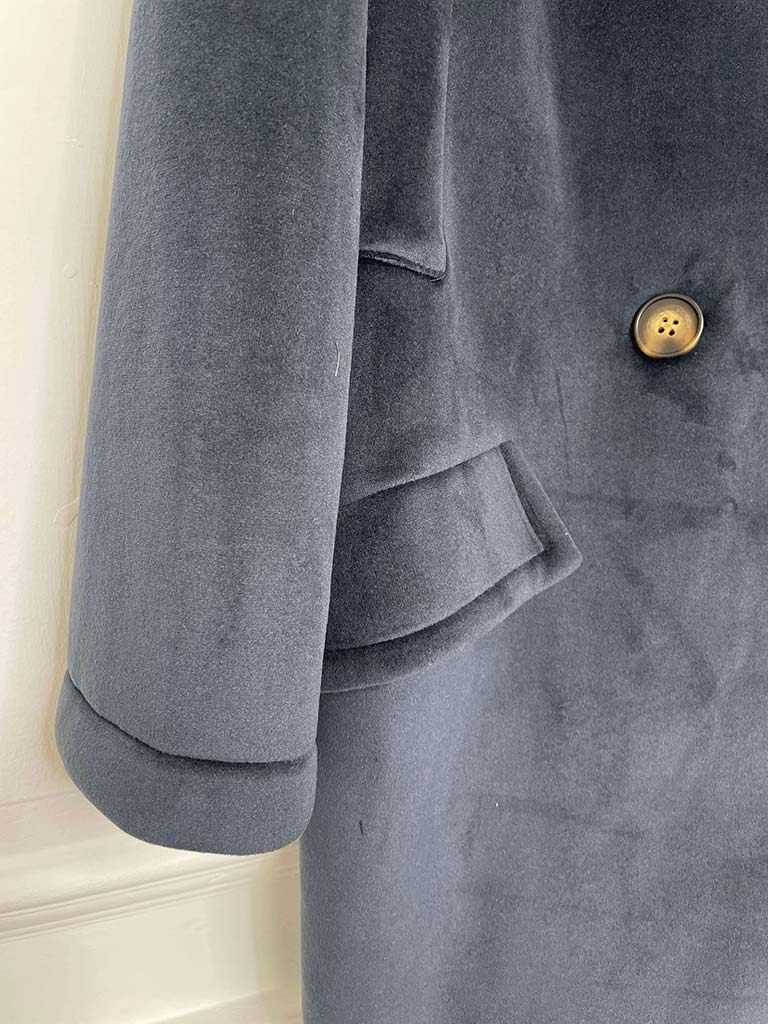 Luxe Double Breasted Coat - Navy