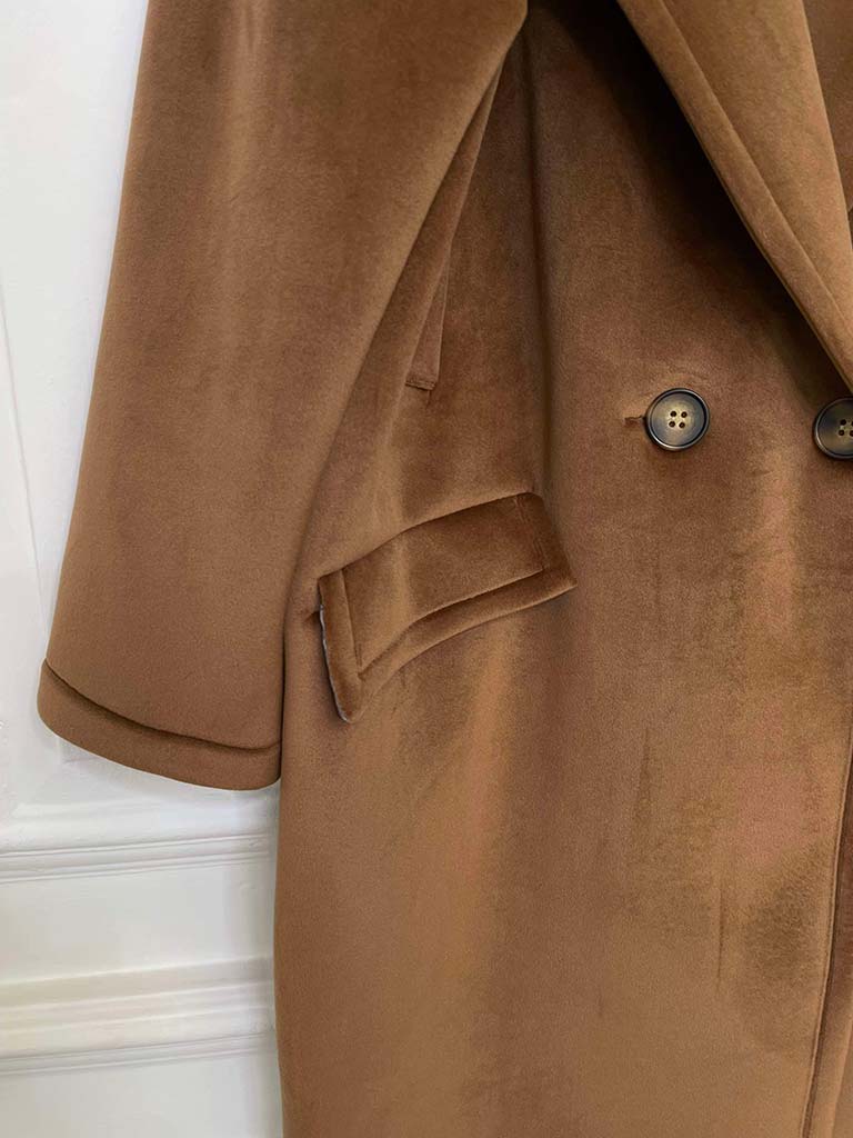 Luxe Double Breasted Coat - Toffee