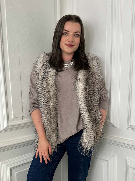Luxe Feather Gilet - Natural