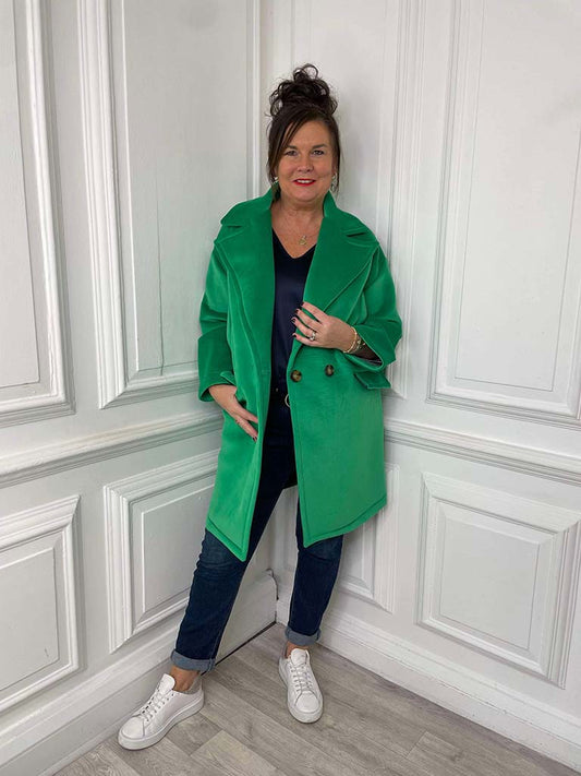 Luxe Double Breasted Coat - Clover