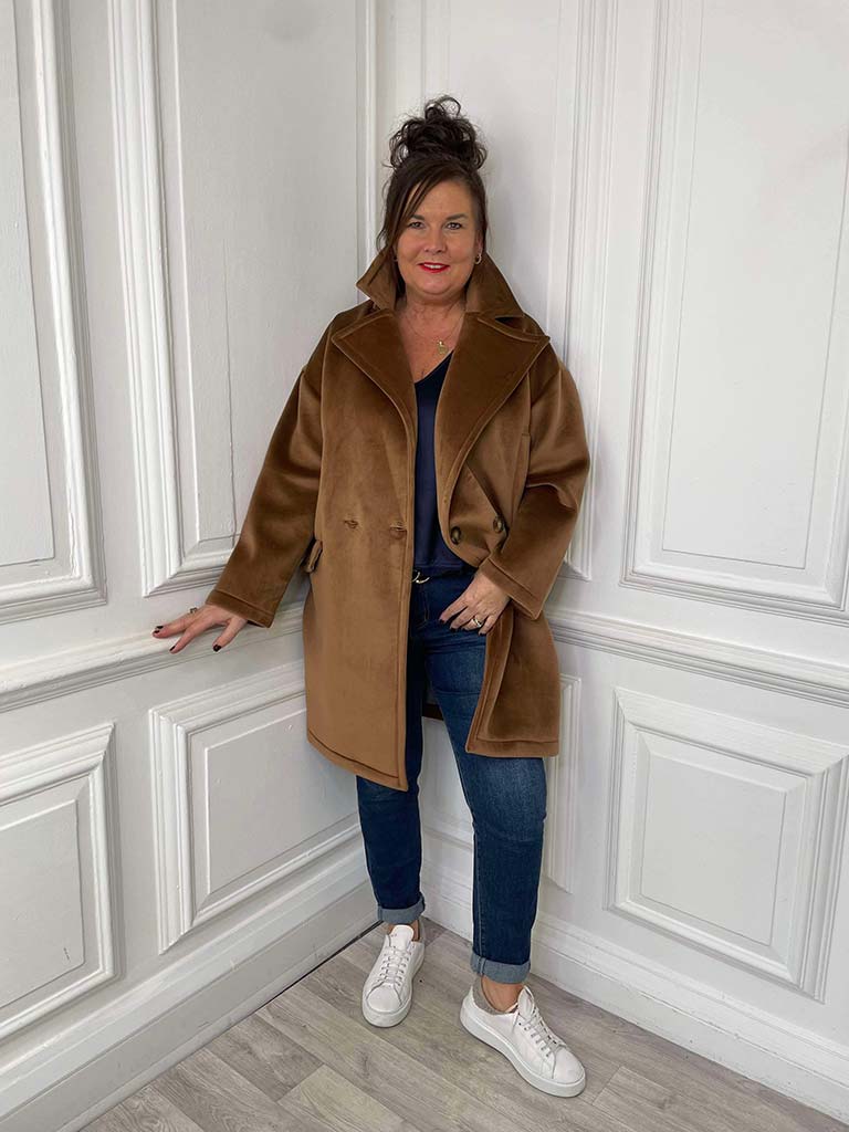 Luxe Double Breasted Coat - Toffee