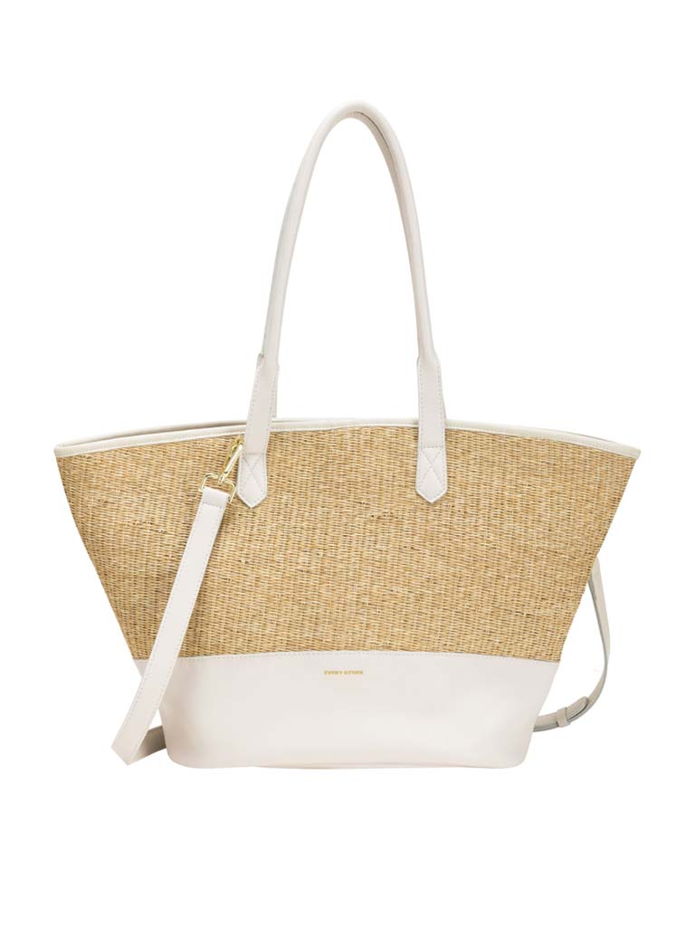 Every Other Rattan Shopper Bag - Ecru