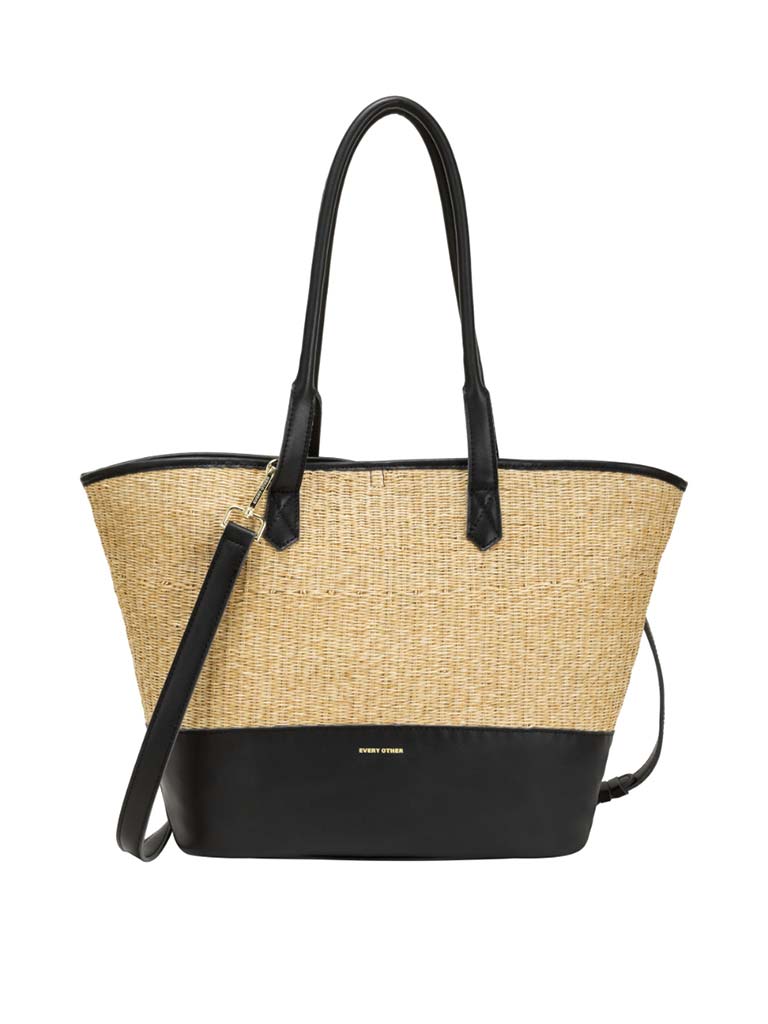 Every Other Rattan Shopper Bag - Black