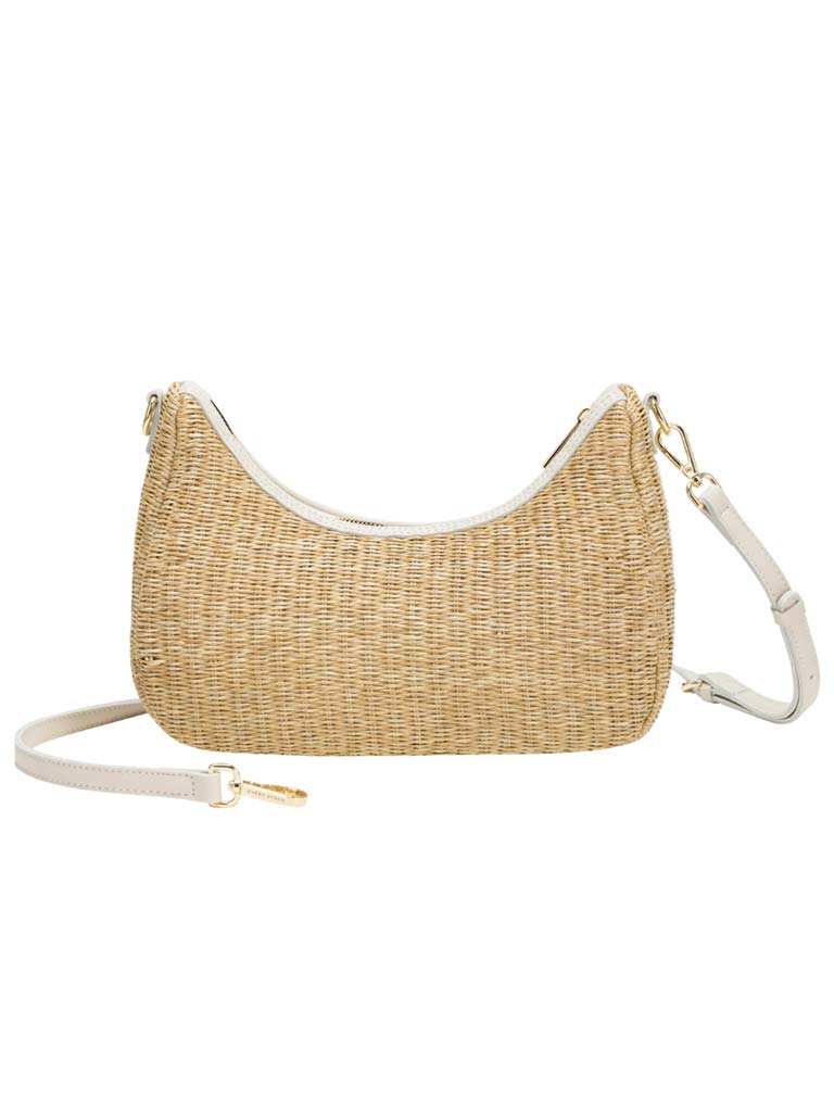 Every Other Rattan Shoulder Bag - Ecru