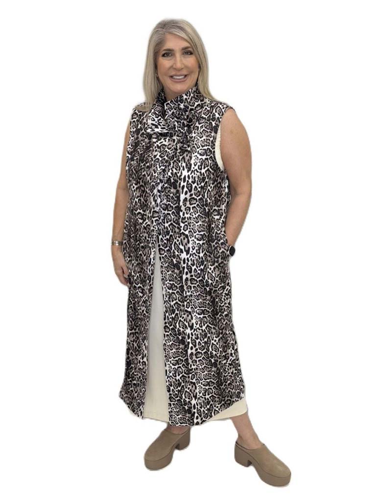 Malissa J Long Leopard Waistcoat