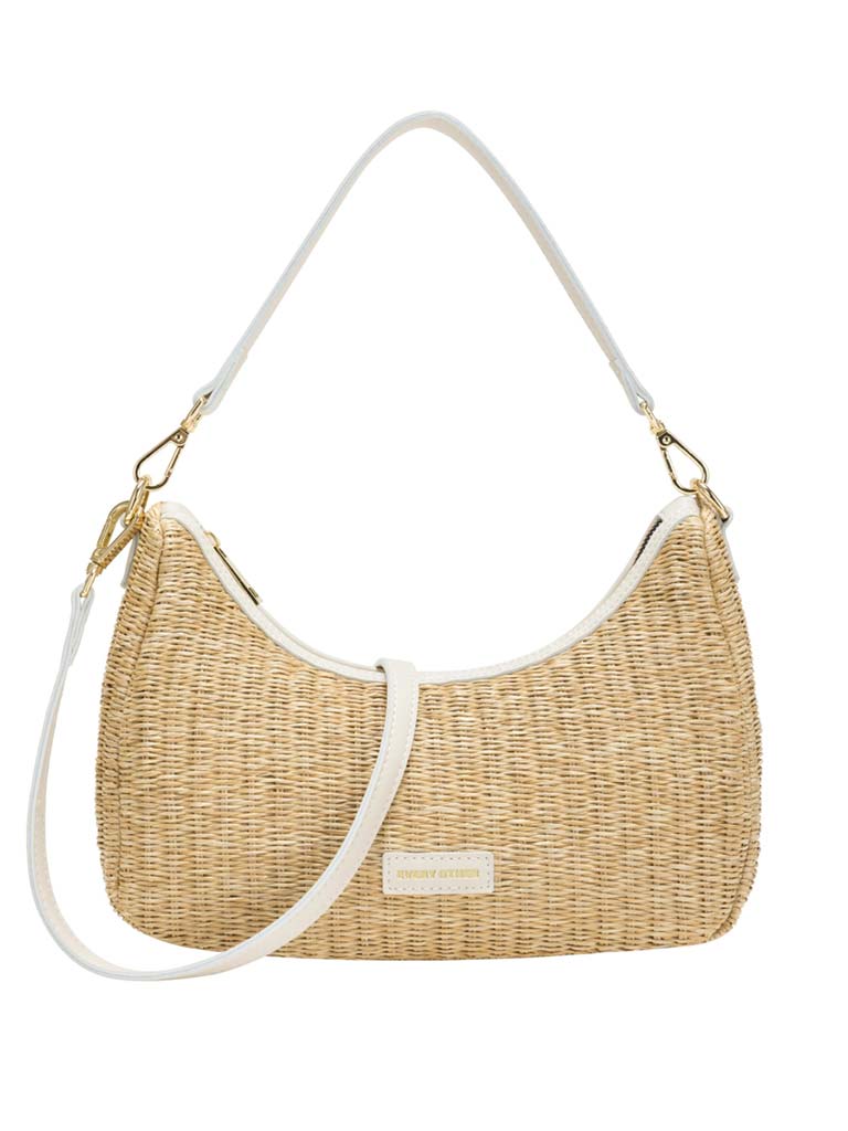 Every Other Rattan Shoulder Bag - Ecru