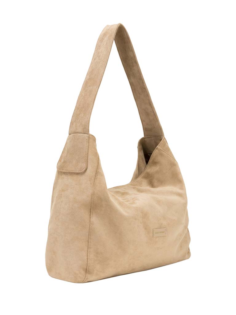 Every Other Faux Suede Shoulder Bag - Sand