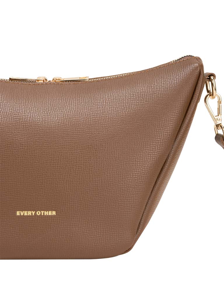 Every Other Faux Leather Trapeze Bag - Tan