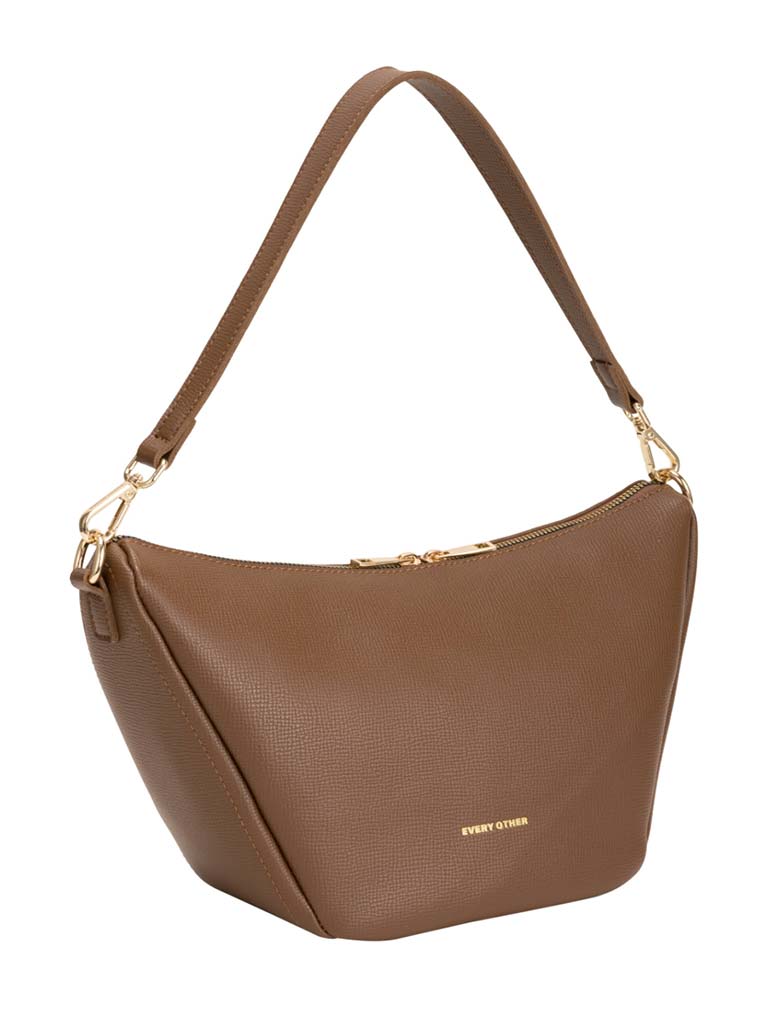 Every Other Faux Leather Trapeze Bag - Tan