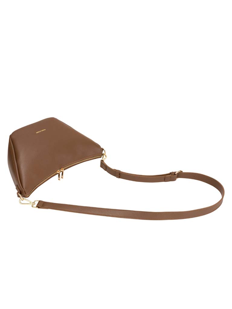 Every Other Faux Leather Trapeze Bag - Tan