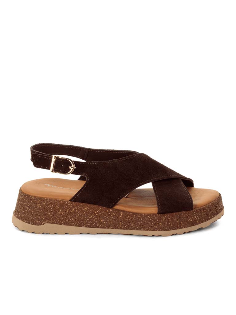 Tamaris Crossover Flatform Sandals - Mocha