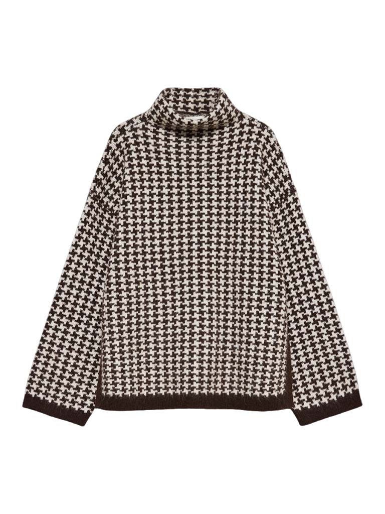 Vero Moda Como Checked Knit - Chocolate Torte
