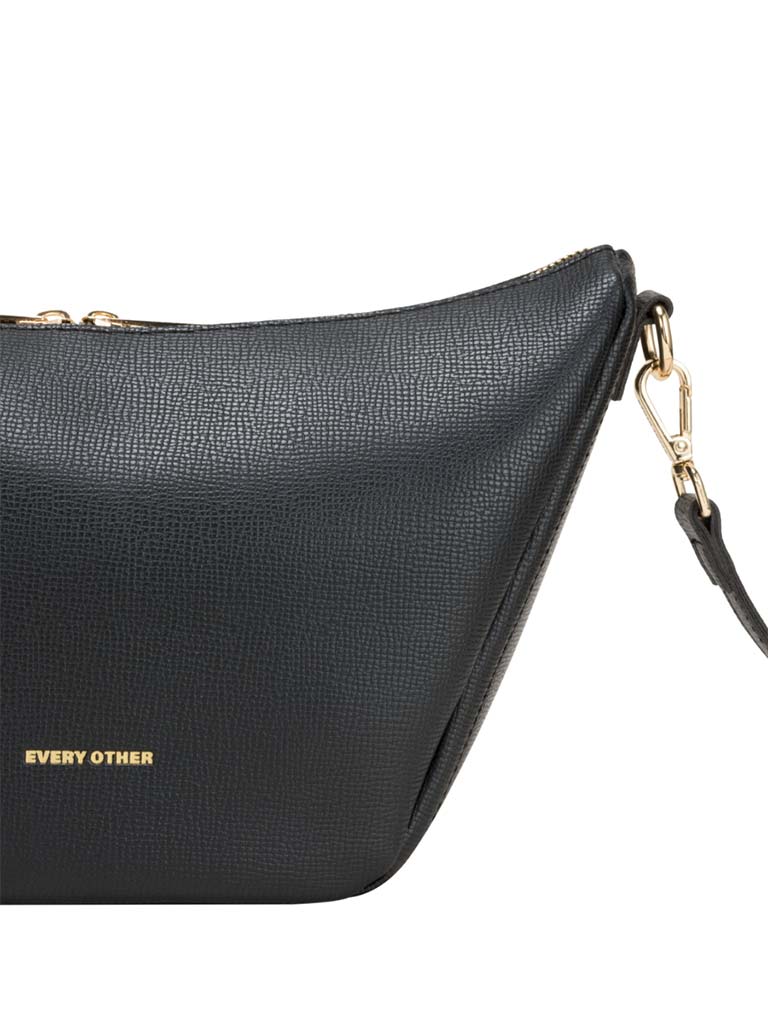 Every Other Faux Leather Trapeze Bag - Black