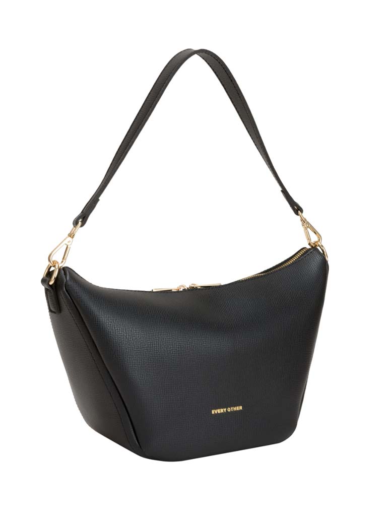 Every Other Faux Leather Trapeze Bag - Black