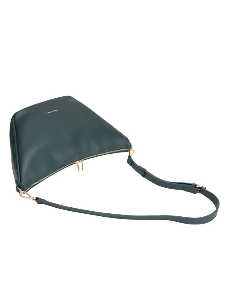 Every Other Faux Leather Large Trapeze Bag - Teal