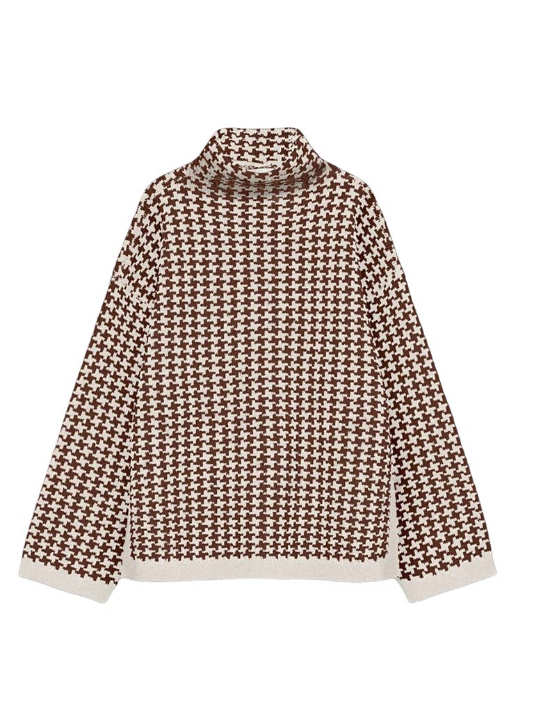 Vero Moda Como Checked Knit - Toffee