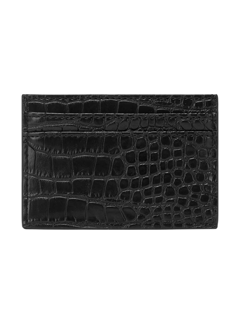 Every Other Faux Croc Card Holder - Black