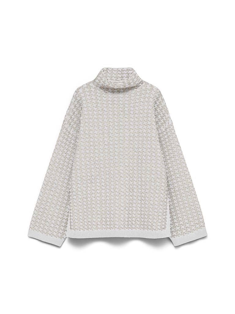 Vero Moda Como Checked Knit - Light Grey