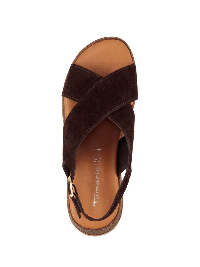 Tamaris Crossover Flatform Sandals - Mocha