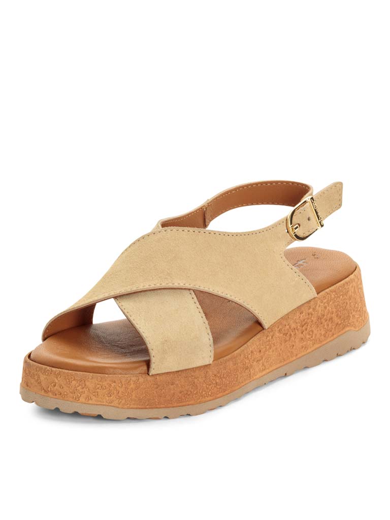 Tamaris Crossover Flatform Sandals - Sand