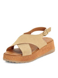 Tamaris Crossover Flatform Sandals - Sand