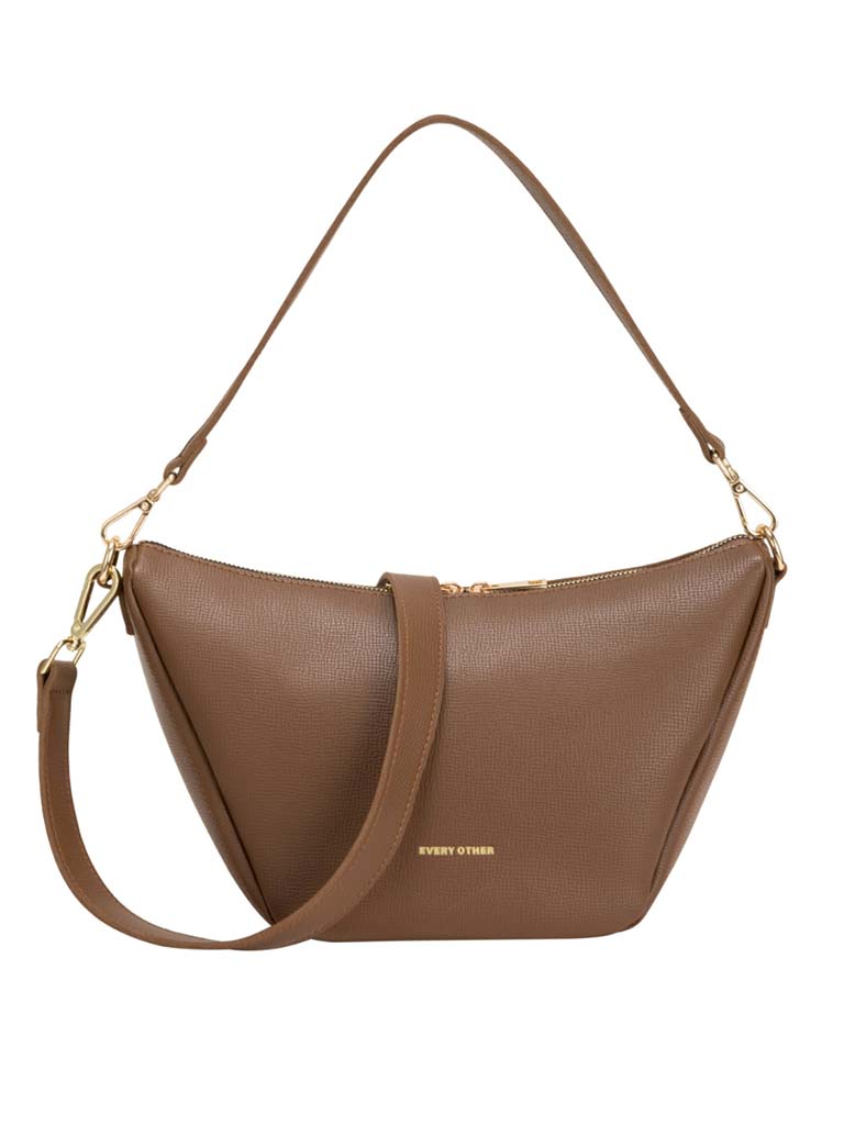 Every Other Faux Leather Trapeze Bag - Tan