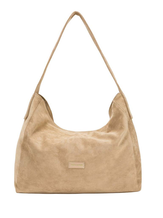 Every Other Faux Suede Shoulder Bag - Sand