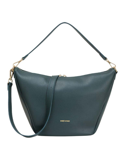 Every Other Faux Leather Large Trapeze Bag - Teal