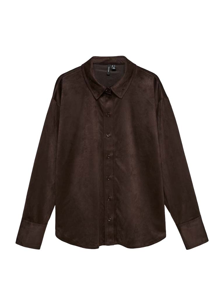 Vero Moda Faux Suede Shirt - Chocolate