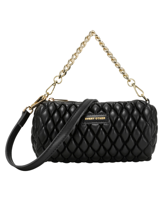 Every Other Quilted Barrel Bag - Black