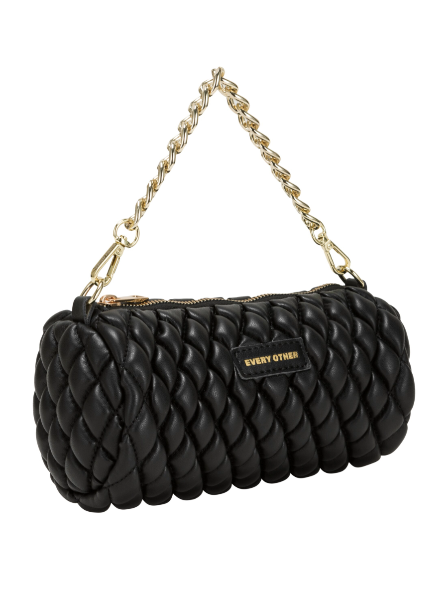 Every Other Quilted Barrel Bag - Black