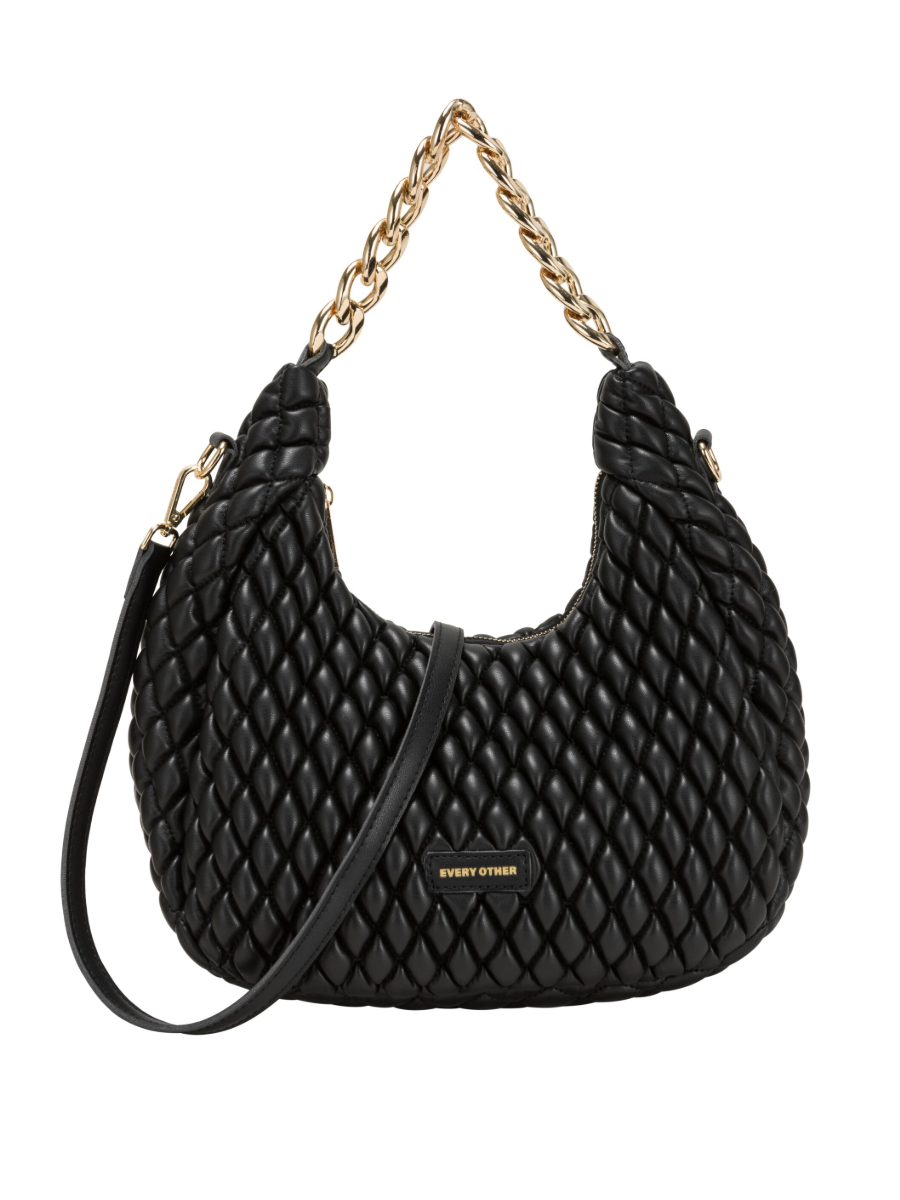 Every Other Quilted Shoulder Bag - Black