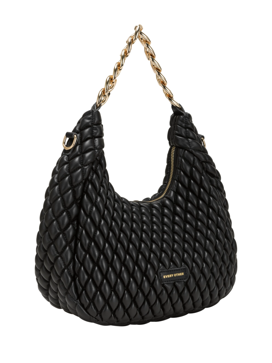 Every Other Quilted Shoulder Bag - Black