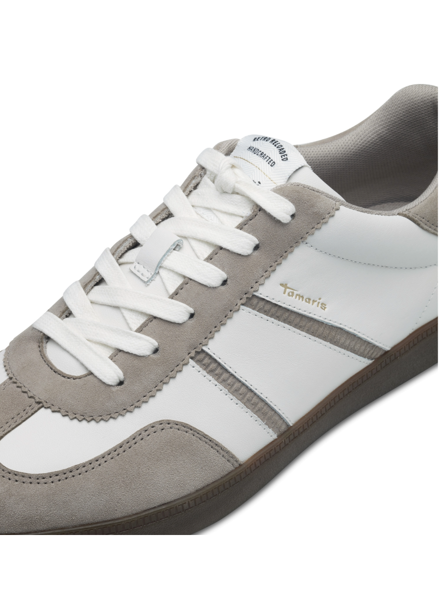 Tamaris Leather Trainers - Warm White