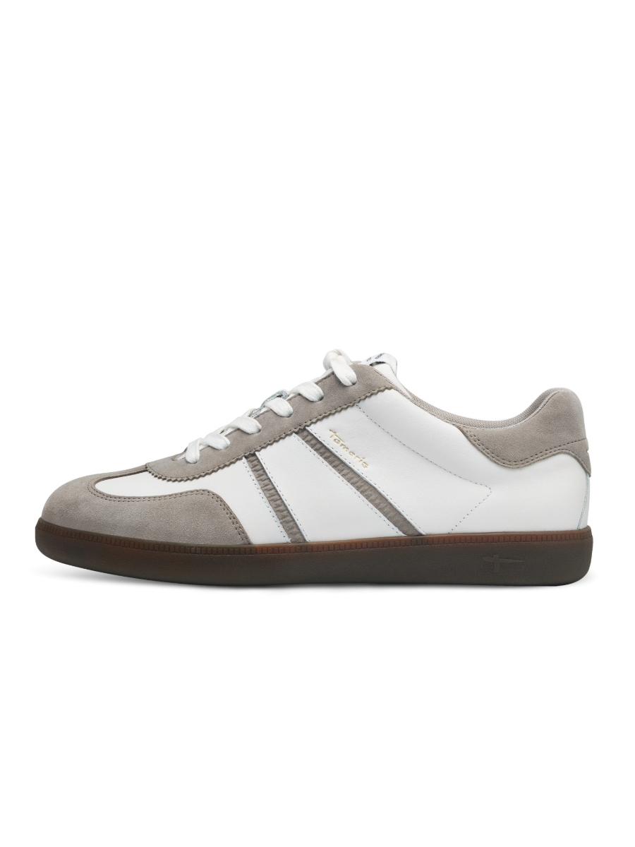 Tamaris Leather Trainers - Warm White