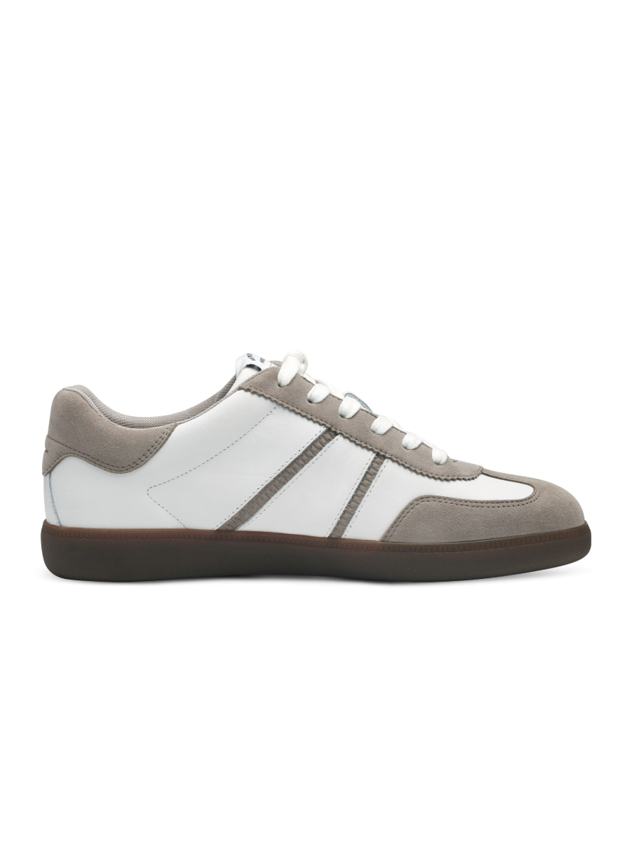 Tamaris Leather Trainers - Warm White