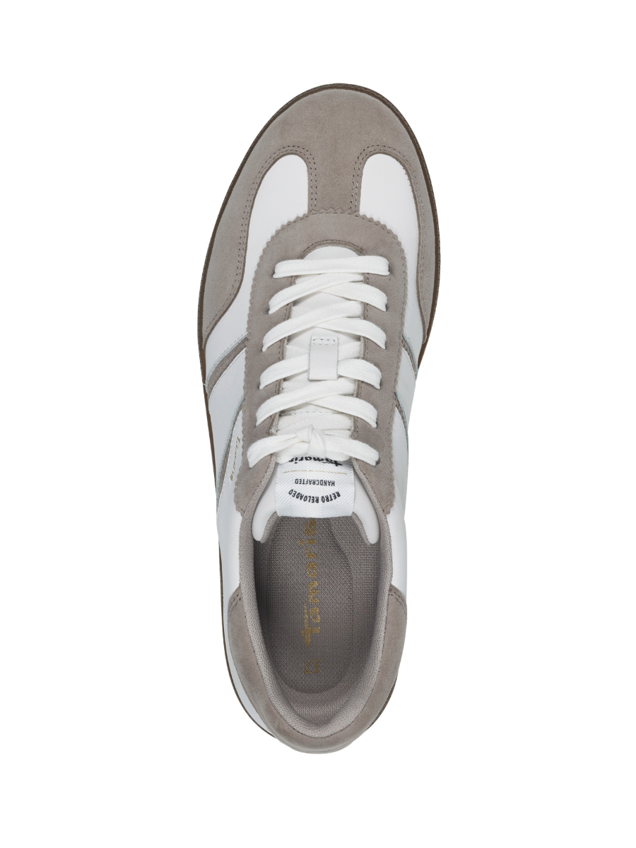 Tamaris Leather Trainers - Warm White