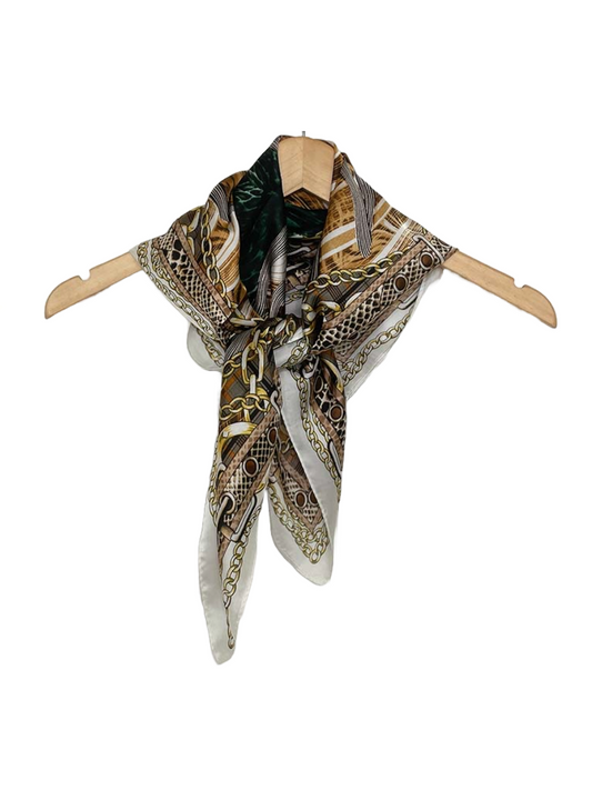 Animal Print Buckle Neckerchief - Brown Mix
