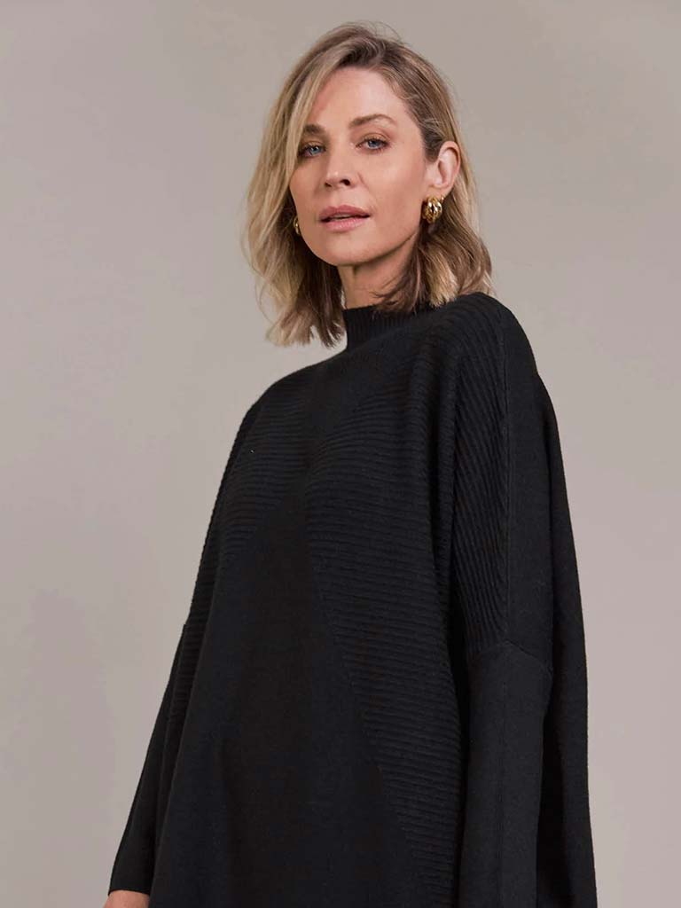 Eb&Ive Palmer Oversize Knit Tunic - Black