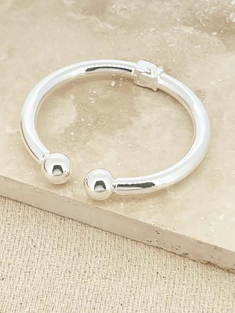 Envy Hinged Bangle Bracelet - Silver