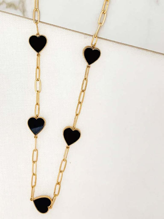 Envy Heart Chain Necklace - Gold